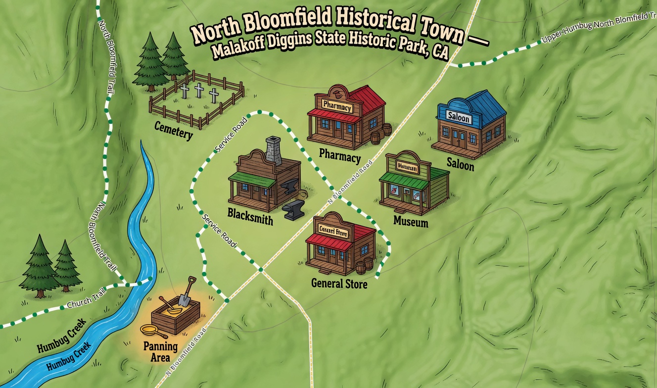 North Bloomfield town map